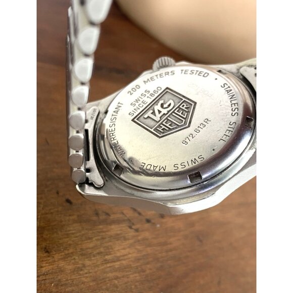 Tag Heuer Watch 972.613R Swiss Quartz Vintage Black Dial Silver Steel 34mm USED - Picture 5 of 14